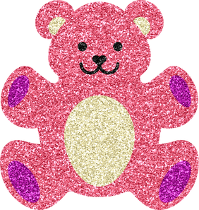 Y2K Computer Inspired Elements Glittered Bear