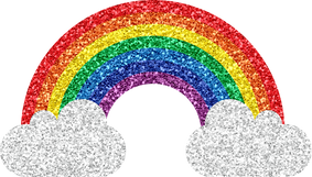 Y2K Computer Inspired Elements Glittered Rainbow