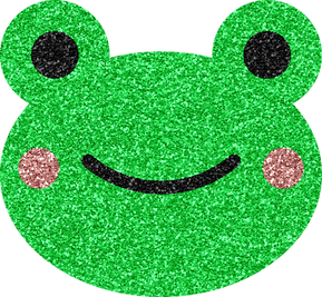 Y2K Computer Inspired Elements Glittered Frog Head